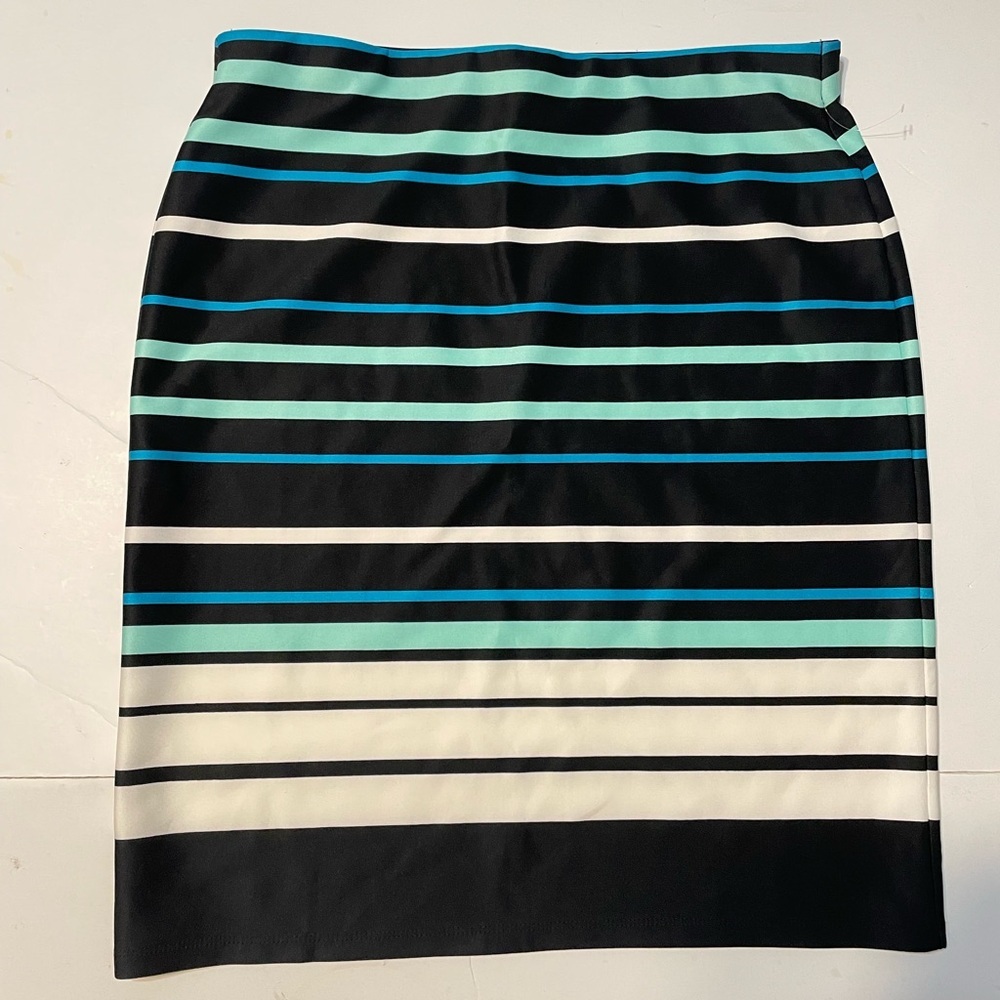 Roz & Ali Multicolor Striped Pencil Skirt Size Large